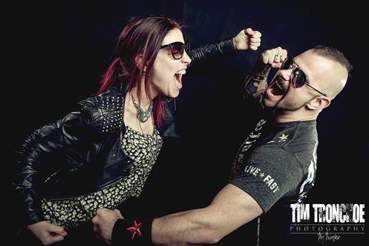Charlotte Wessels (Delain) in Joakim Brod&eacute;n (Sabaton)